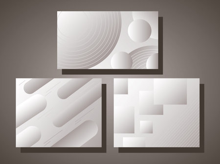 three gray templates and backgrounds