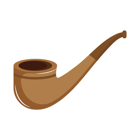 wooden tobacco pipe accessory icon