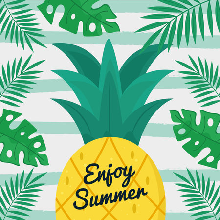 enjoy summer lettering in pineapple