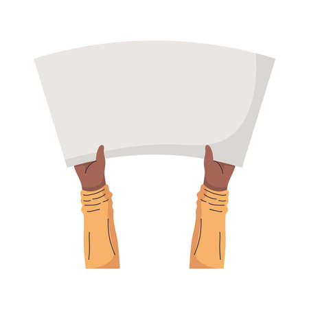 afro activist hands with bannerのイラスト素材