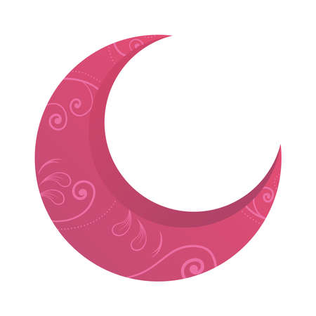 fucshia crescent moon isolated iconのイラスト素材