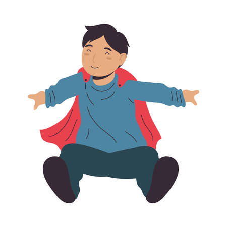 little son hero comic characterのイラスト素材