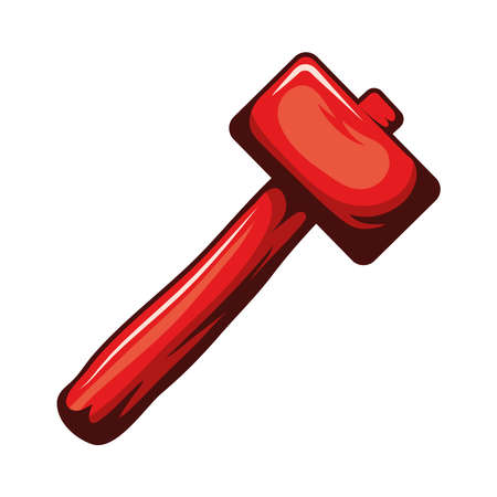 red hammer tool isolated iconのイラスト素材