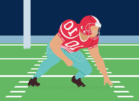 american football player tackling in the campのイラスト素材