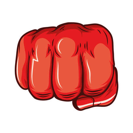 revolutionary hand punch red colorのイラスト素材