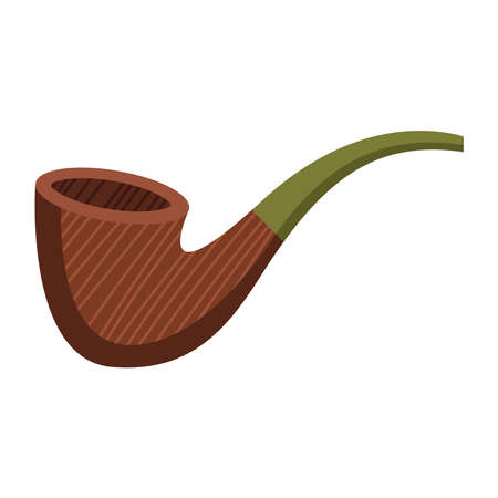 wooden pipe accessory isolated iconのイラスト素材