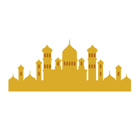 mosque temple eid mubarak iconのイラスト素材