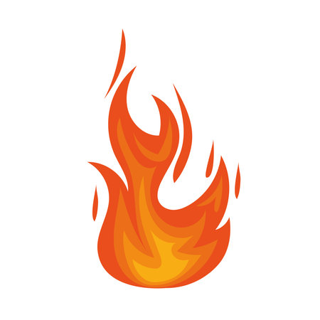 orange fire flame isolated iconのイラスト素材