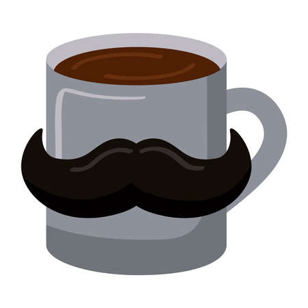 mustache in coffee mug iconのイラスト素材
