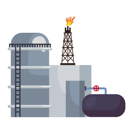 refinery petroleum factory isolated iconのイラスト素材