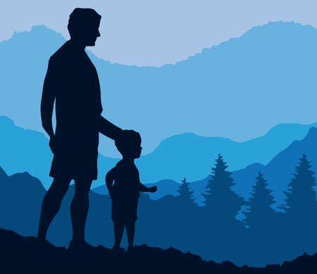 father with sonのイラスト素材