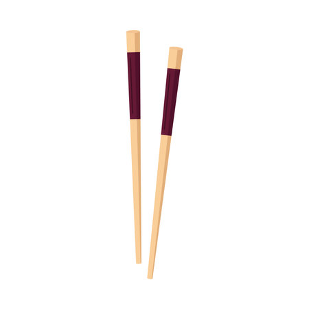 chinese chopsticks woodenのイラスト素材