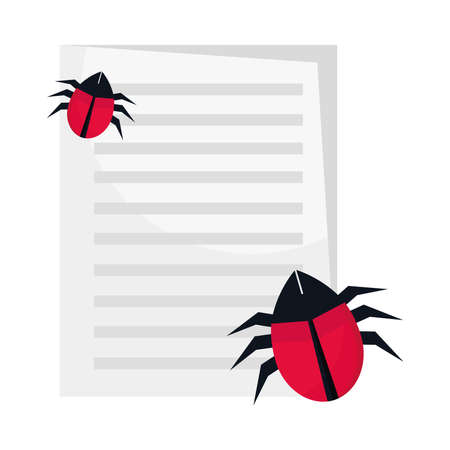 document and bugsのイラスト素材