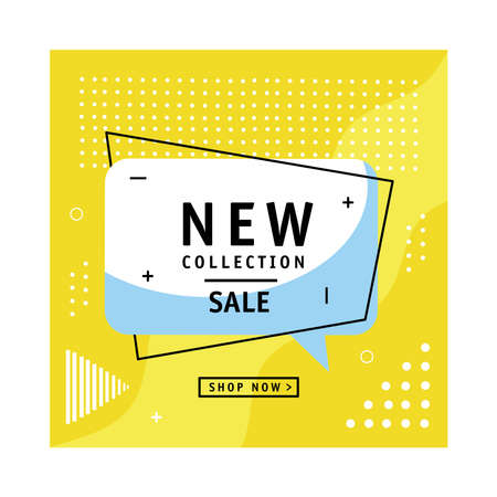 memphis offer banner yellowのイラスト素材