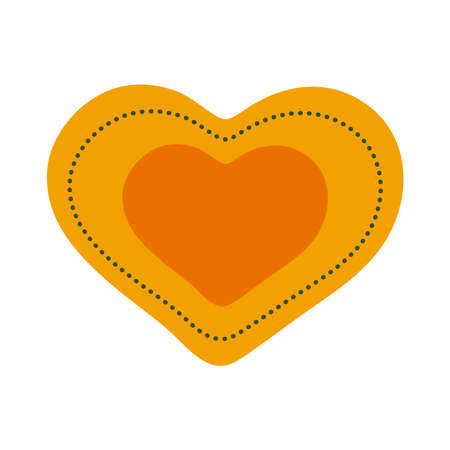 orange color heart isolated iconのイラスト素材