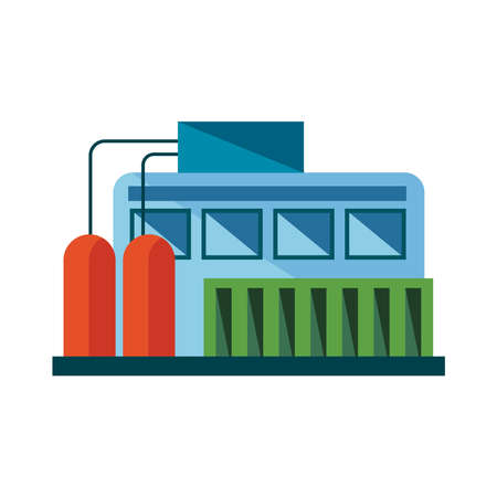 factory industry electric building iconのイラスト素材