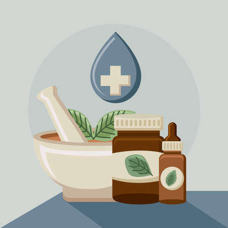 alternative medicine drugs in tableのイラスト素材