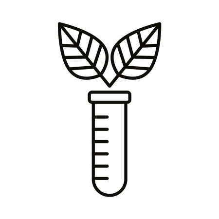 tube test and leafs linear style iconのイラスト素材