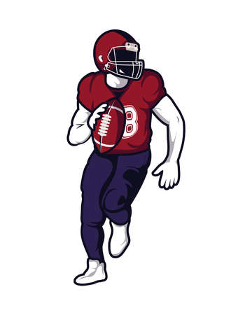 american football player runner characterのイラスト素材