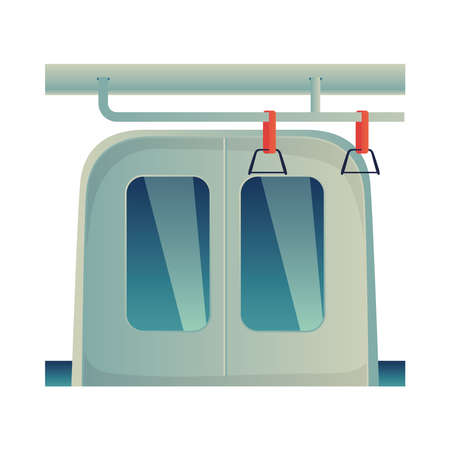 subway door inside scene transportのイラスト素材