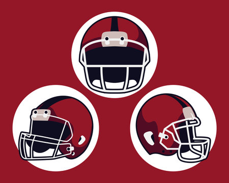 american football set helmetsのイラスト素材