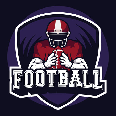 american football shield club iconのイラスト素材