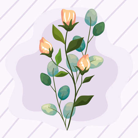 orange flowers with leavesのイラスト素材