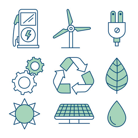 Alternative energy icon setのイラスト素材