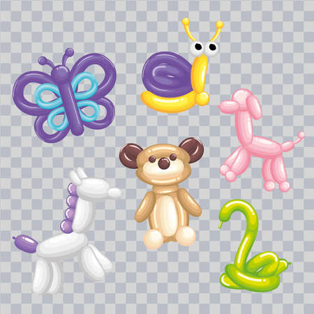 animals balloons icon groupのイラスト素材
