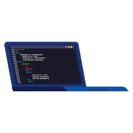 development programming in laptopのイラスト素材