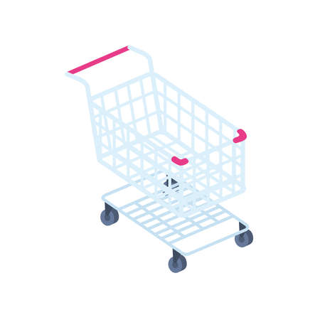 isometric cart shoppingのイラスト素材