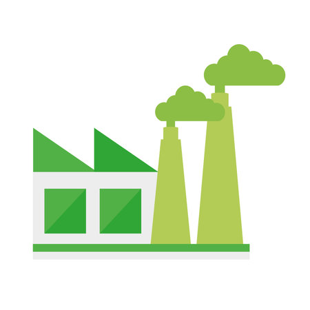 industry with renewable energyのイラスト素材