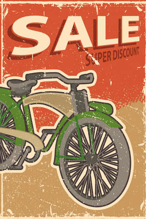 cycling poster antique style peopleのイラスト素材