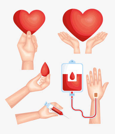 five donor blood iconsのイラスト素材