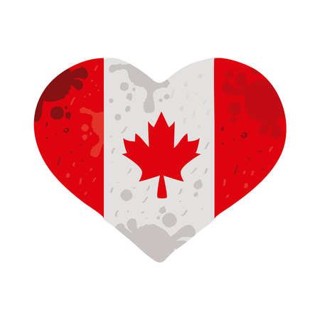 canada flag in heart patrioticのイラスト素材