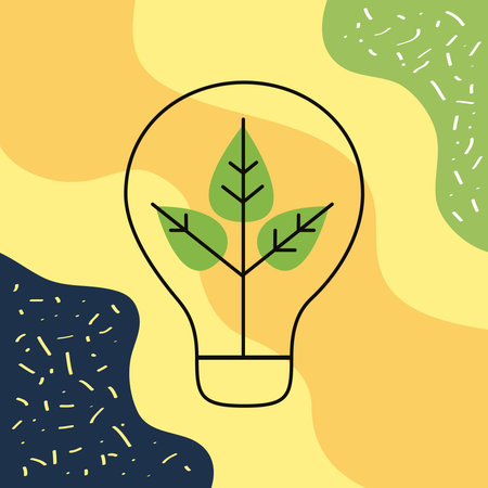 leaves in bulb ecology iconのイラスト素材