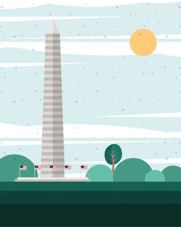 usa famous washington monument sceneのイラスト素材