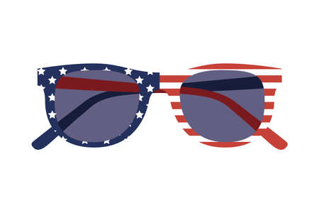 usa flag in sunglasses accessory iconのイラスト素材