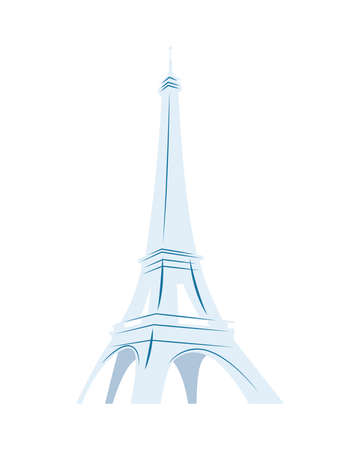 eiffel tower monument france emblemのイラスト素材