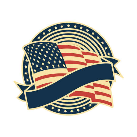 usa flag waving stamp iconのイラスト素材