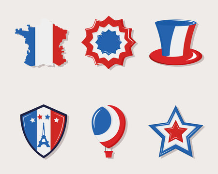 Happy bastille day symbol collectionのイラスト素材