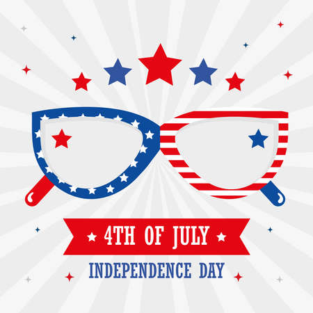 Independence day with glassesのイラスト素材