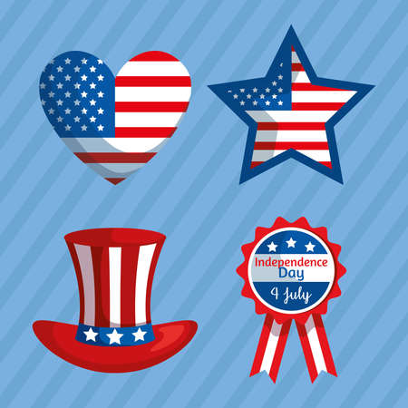Independence day icon groupのイラスト素材