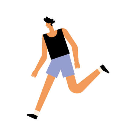 man running character outdoor activityのイラスト素材