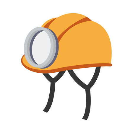 helmet with light mining equipmentのイラスト素材