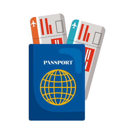 passport and tickets traveling iconsのイラスト素材