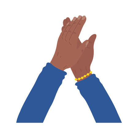 hands clapping on white backgroundのイラスト素材