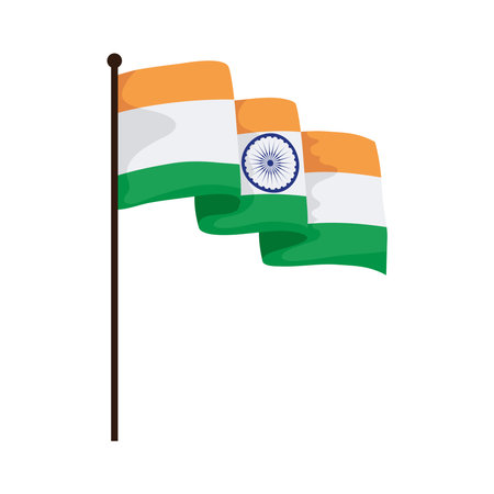 Indian flag on white backgroundのイラスト素材