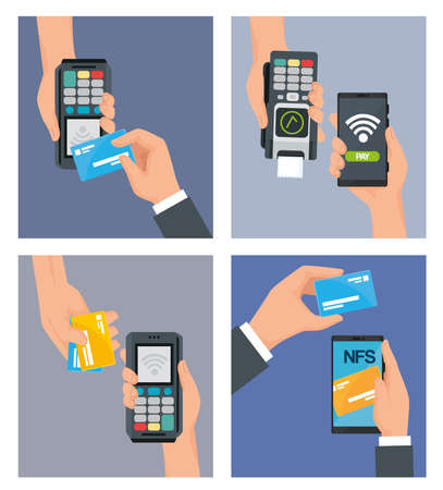 icons of transactions in onlineのイラスト素材