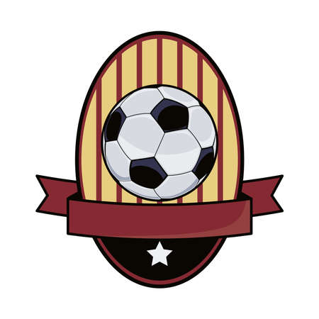 soccer sport emblem with balloonのイラスト素材